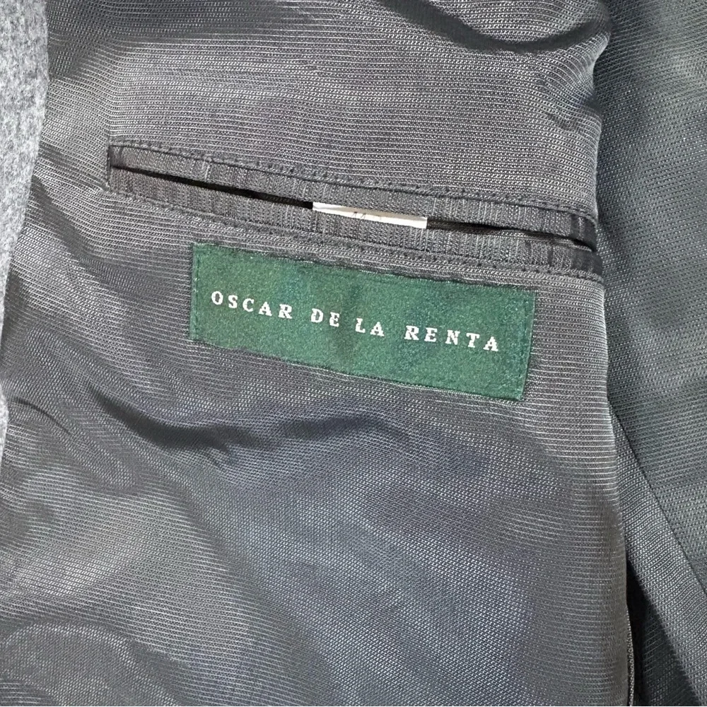 Oscar De La Renta Blazer Men Sz 44R Gray Wool Cashmere Blend Sport Coat